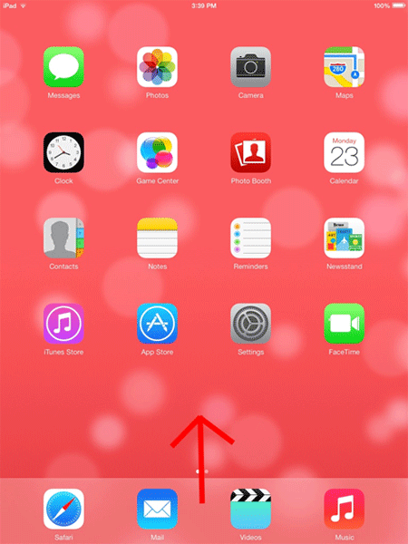 iOS Home Screen, Swipe Up